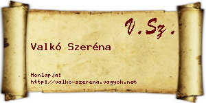Valkó Szeréna névjegykártya